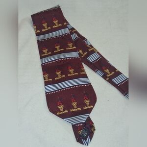 Atlanta 1996 Themed Burgundy Tie